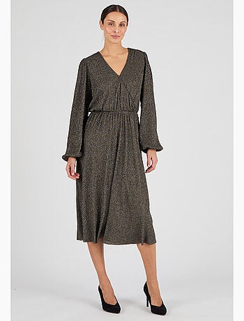 Robe lamée effet cache-coeur - Damart