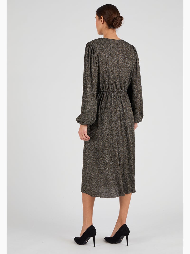 Robe lamée effet cache-coeur - Damart Jaune - Kiabi