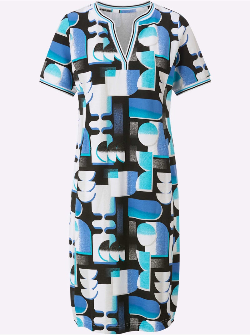 Robe Légère 60% Coton - Taille Standard - Witt Noir Bleu - Kiabi