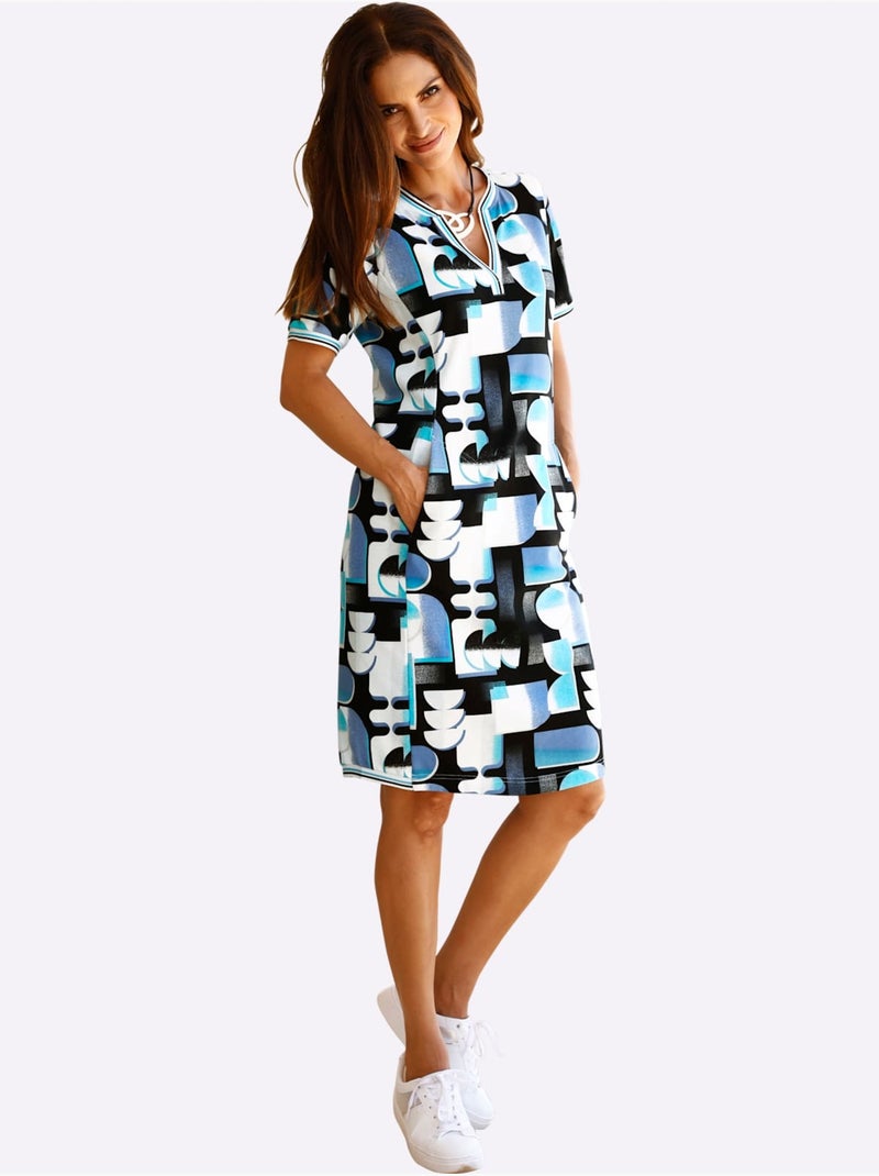 Robe Légère 60% Coton - Taille Standard - Witt Noir Bleu - Kiabi