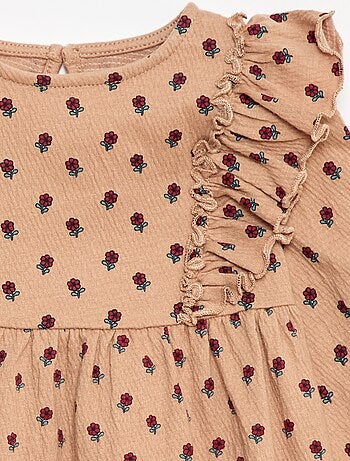 Robe légère à manches longues à motif