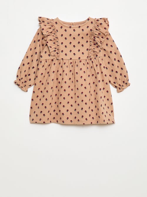 Robe légère à manches longues à motif - Kiabi