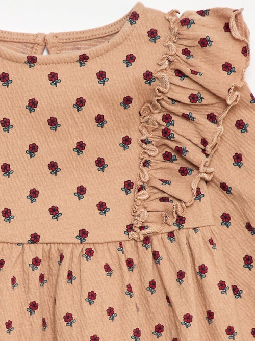 Robe légère à manches longues à motif - Kiabi