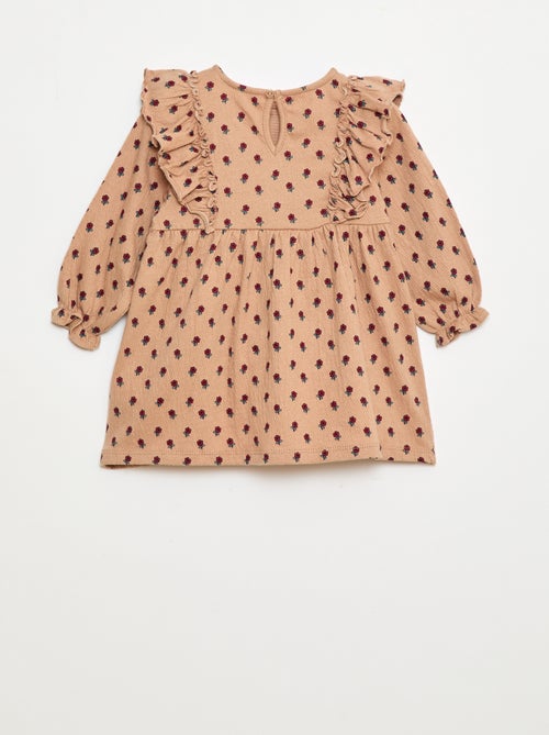 Robe légère à manches longues à motif - Kiabi