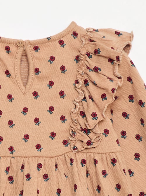 Robe légère à manches longues à motif - Kiabi