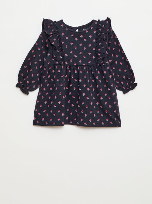 Robe légère à manches longues à motif - Kiabi
