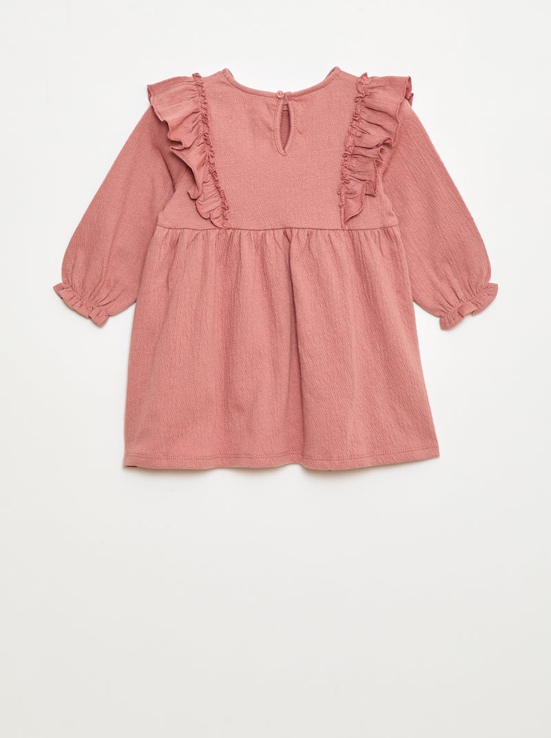 Robe légère à manches longues à motif Rose - Kiabi