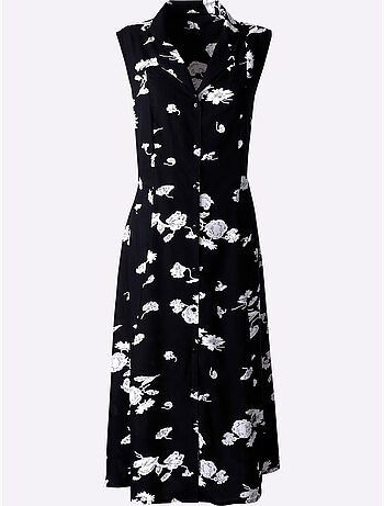 Robe légère avec col à revers et patte de boutonnage - Taille standard - Moda Vilona