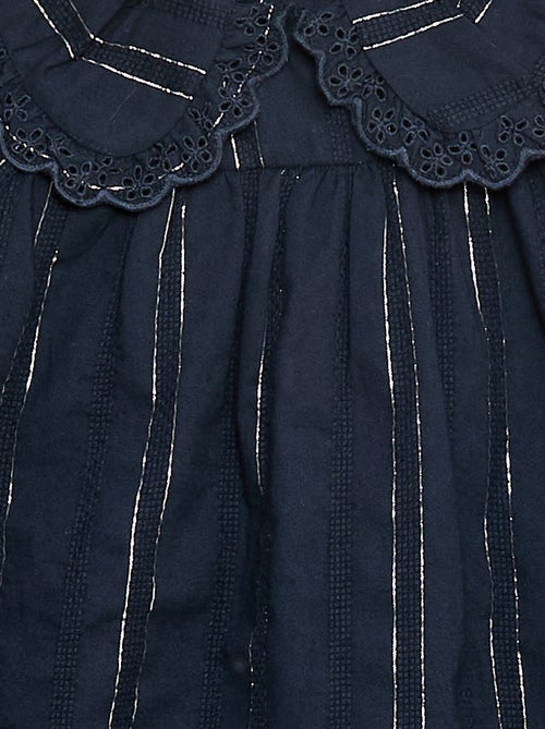 Robe légère avec fils brillants all over + col avec broderies - Kiabi