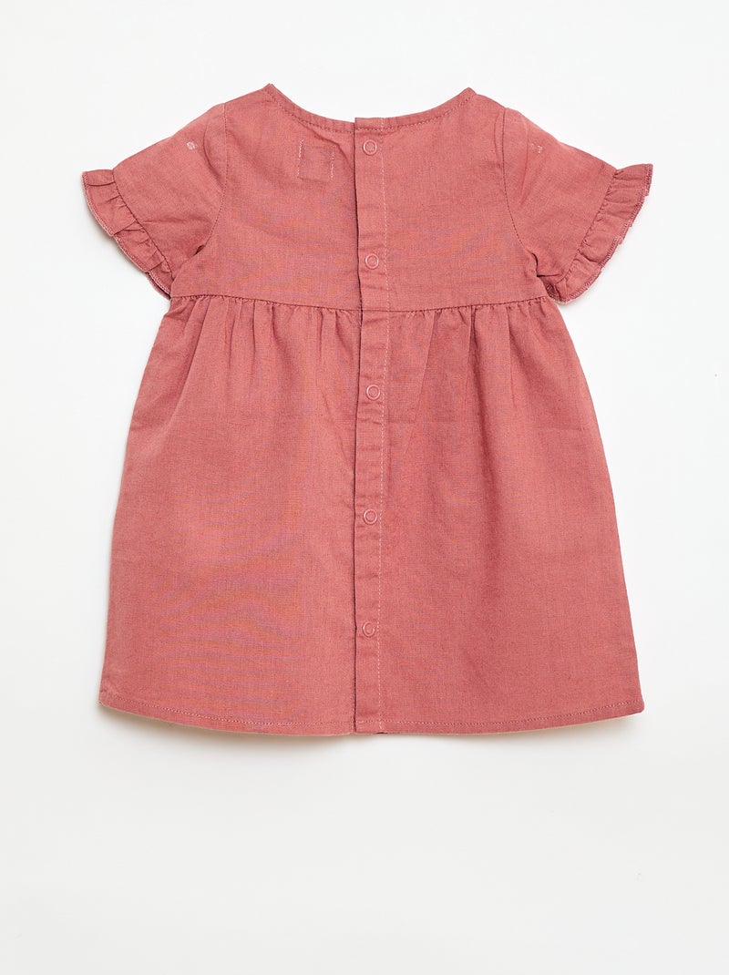 Robe légère avec manches courtes volantées Rose - Kiabi