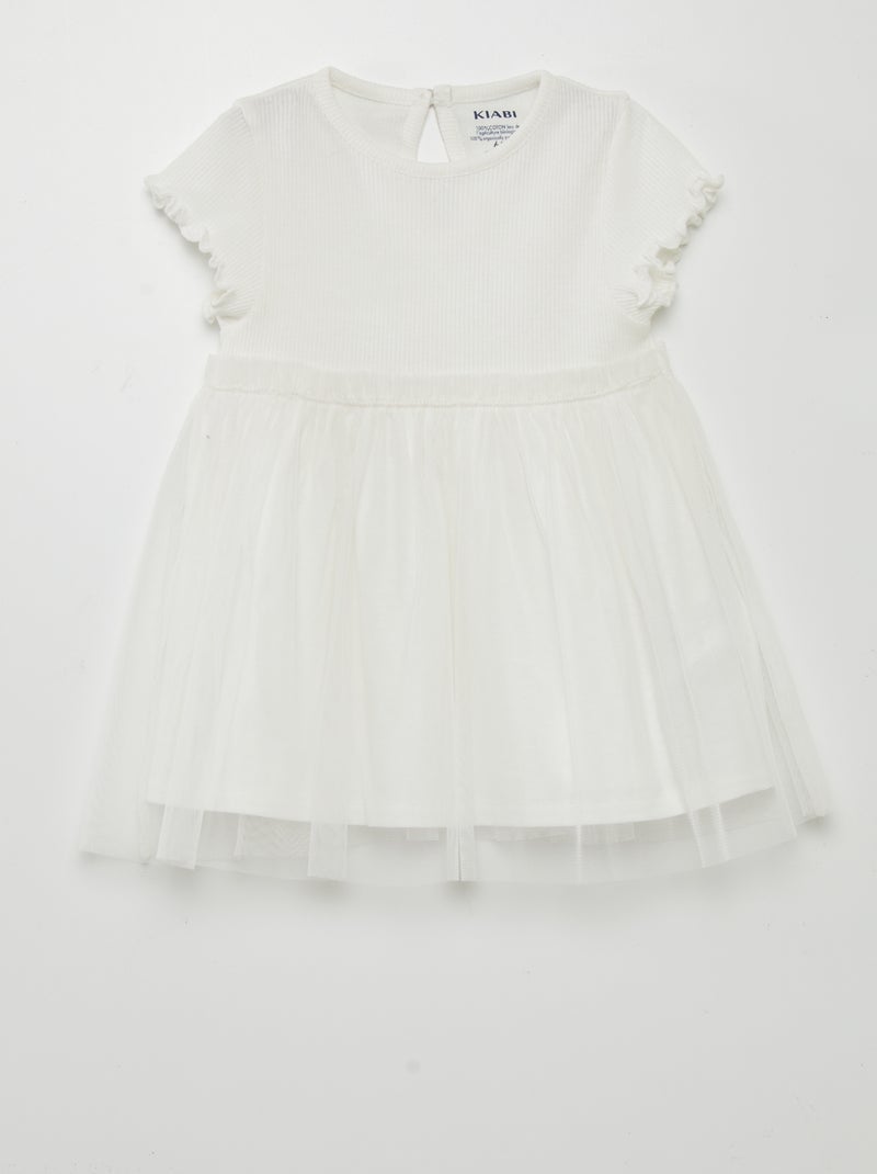 Robe légère en tulle blanc - Kiabi