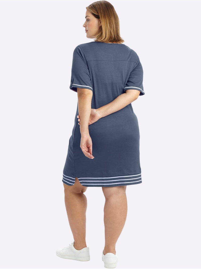 Robe Légère Jersey Interlock - Taille Standard - Sheego Bleu - Kiabi