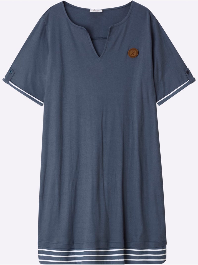 Robe Légère Jersey Interlock - Taille Standard - Sheego Bleu - Kiabi