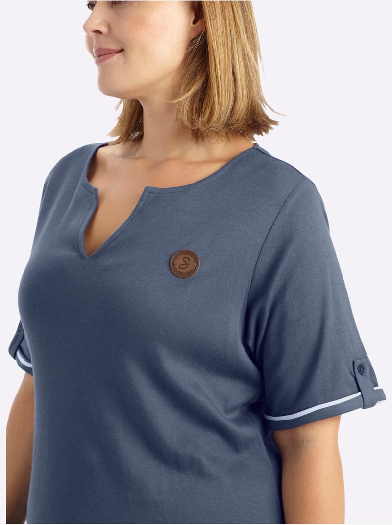 Robe Légère Jersey Interlock - Taille Standard - Sheego Bleu - Kiabi