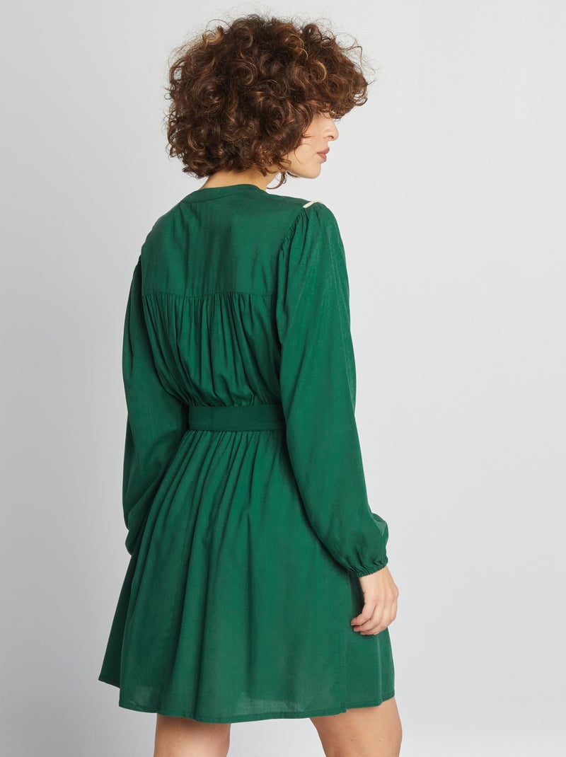Robe Légère KIABI Kaki Imprimé Fleuri - Taille 50, Polyester, Sans Manches, Neuf Sans étiquettes