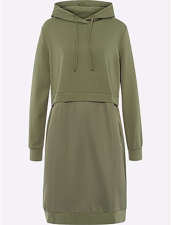 Robe Légère Mélange De Matières Tendance - Taille Standard - Helline
