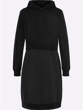 Robe Légère Mélange De Matières Tendance - Taille Standard - Helline