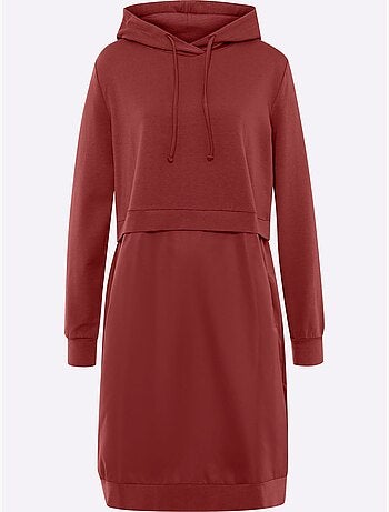 Robe Légère Mélange De Matières Tendance - Taille Standard - Helline