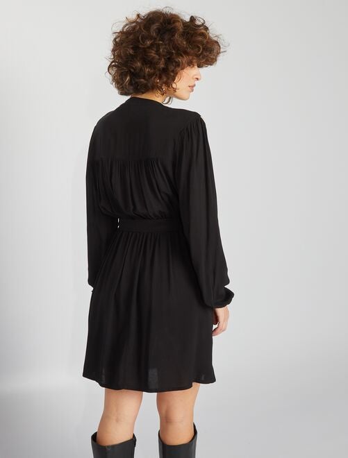 Robe noir babydoll pas cher Kiabi