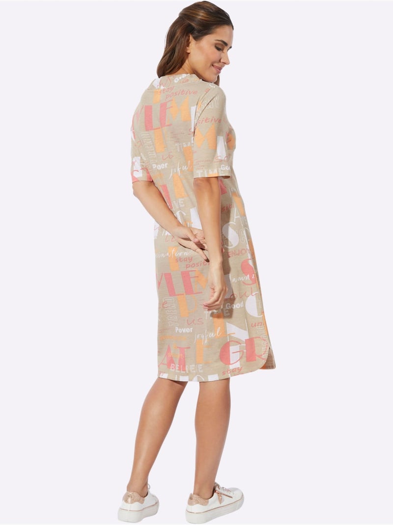 Robe Légère Pur Coton - Taille Standard - Moda Vilona Rose/Sable - Kiabi
