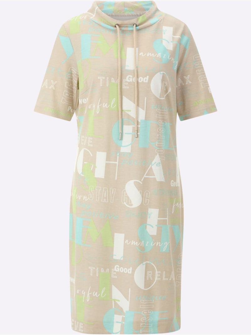 Robe Légère Pur Coton - Taille Standard - Moda Vilona Vert/Sable - Kiabi