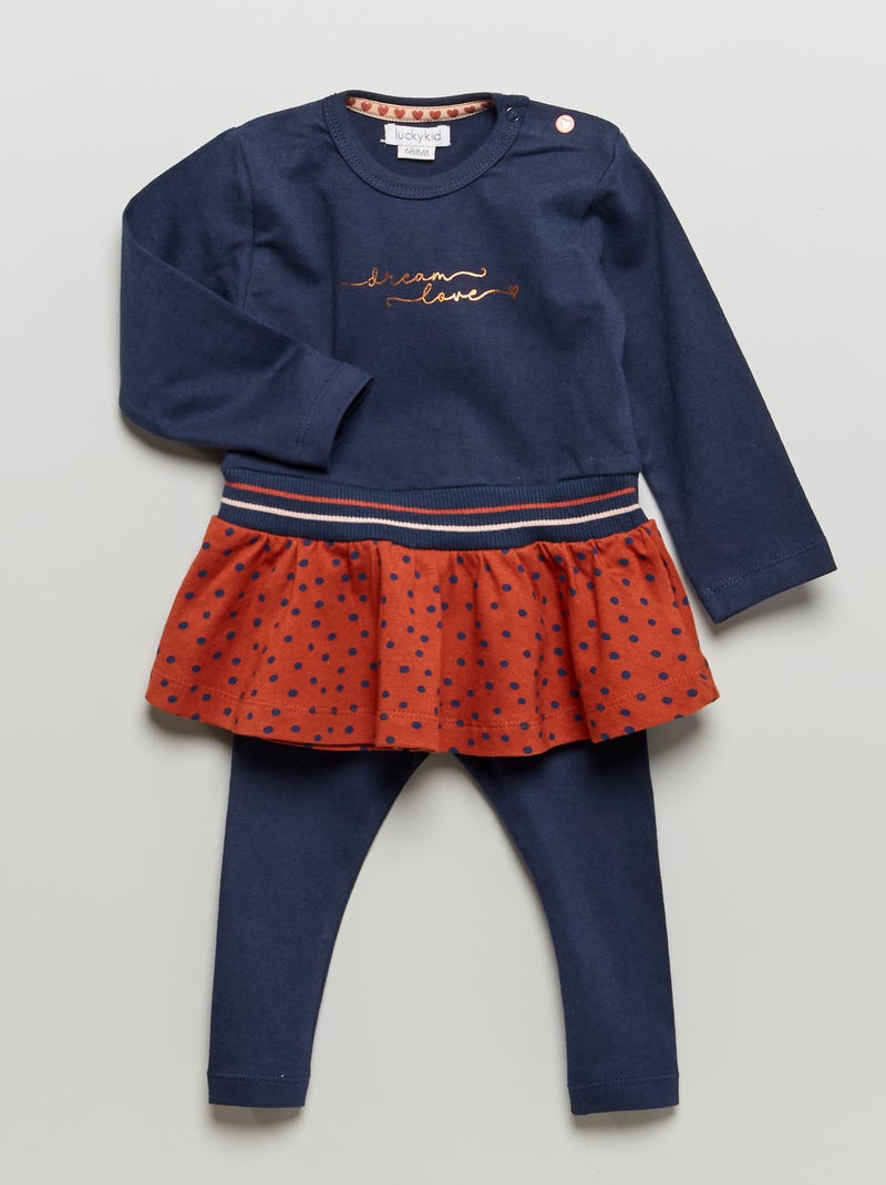 Robe + legging - 2 pièces Bleu marine - Kiabi