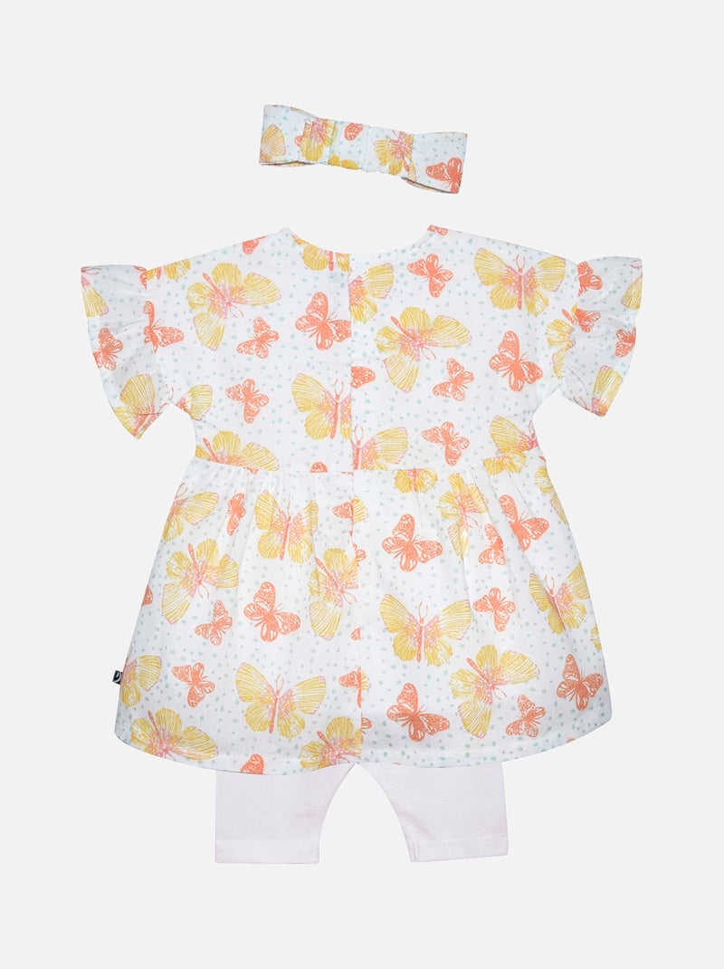 ROBE LEGGING BANDEAU GISELE VOILE BEBE Blanc - Kiabi