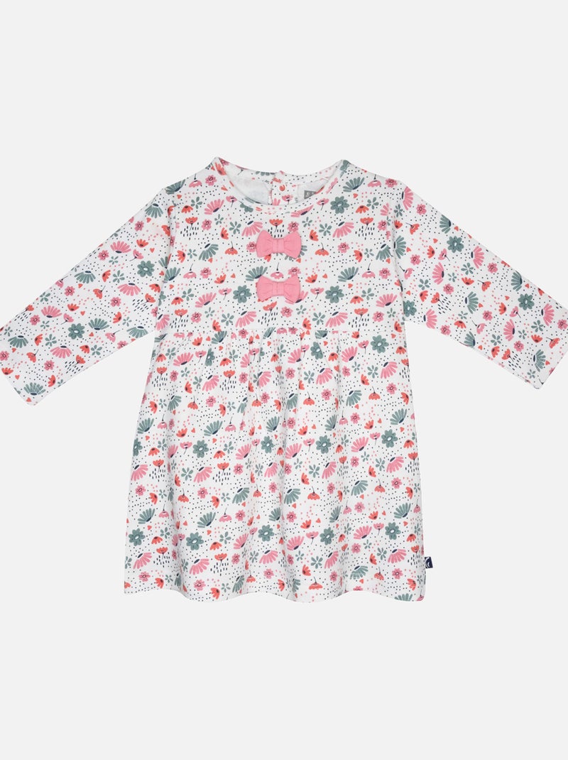 ROBE LEGGING GENEVRIER INTERLOCK MANCHES LONGUES BEBE Blanc - Kiabi