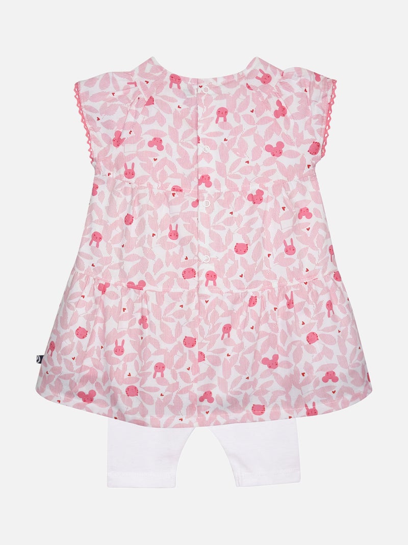 ROBE LEGGING GINETTE MANCHES COURTES BEBE Blanc - Kiabi