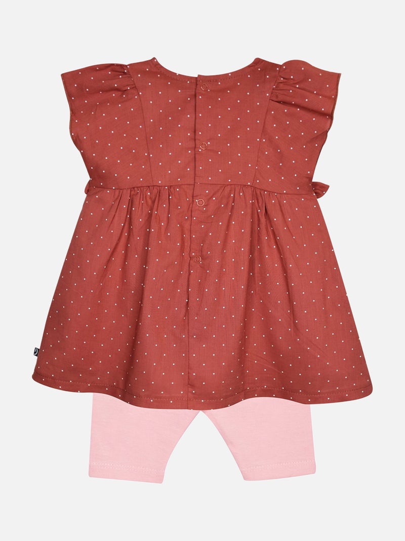 ROBE LEGGING GWENNAELLE VOILE BEBE Marron - Kiabi