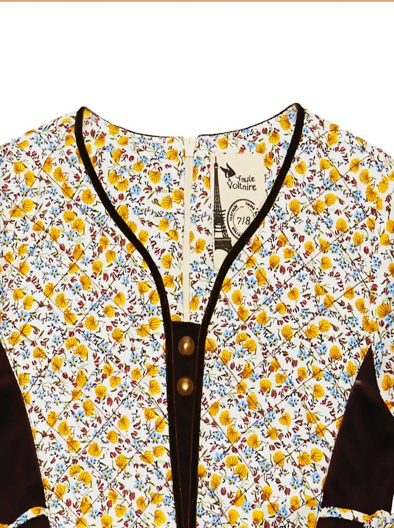 Robe Liberty  à Manches Longues   MARGOT - La Faute à Voltaire Jaune - Kiabi