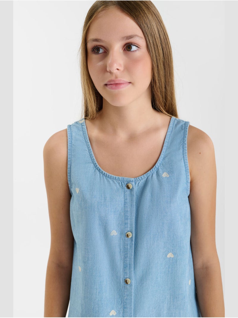 Robe LISSAGI droite 'Le Temps Des Cerises' Bleu - Kiabi