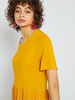 Robe longe avec surpiqûres - Kiabi