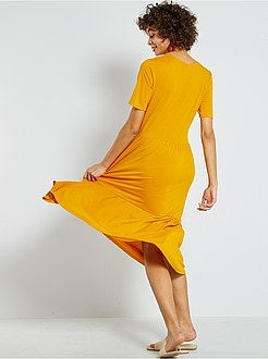 Robe longe avec surpiqûres - Kiabi