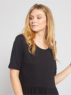 Robe longe avec surpiqûres - Kiabi