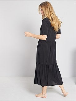 Robe longe avec surpiqûres - Kiabi
