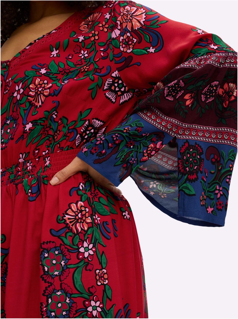 Robe Longue - Taille Standard - Sheego Bordeaux - Kiabi