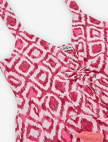 Robe Longue à Bretelles avec Motif