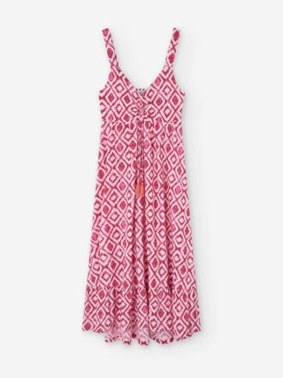 Robe Longue à Bretelles avec Motif