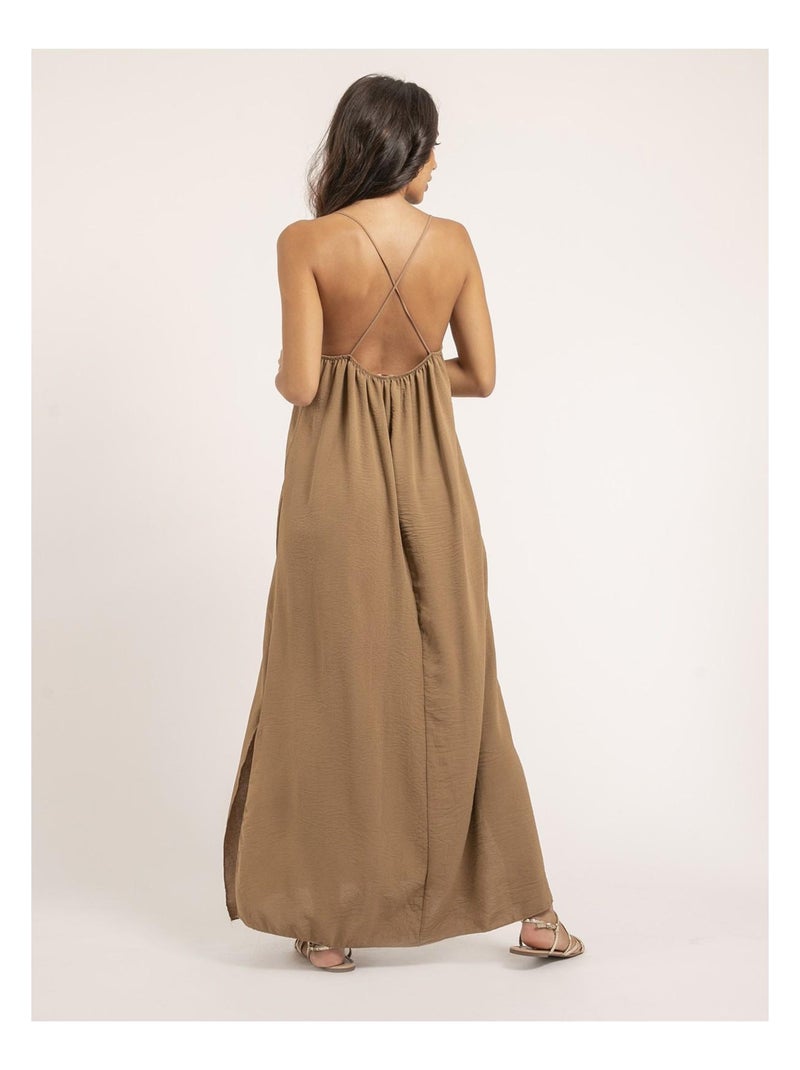 Robe longue à bretelles iggy Beige - Kiabi