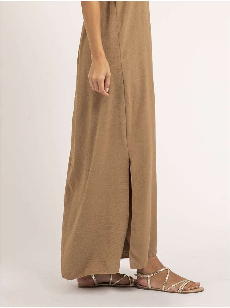 Robe longue à bretelles iggy Beige - Kiabi
