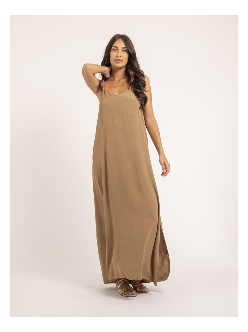 Robe longue à bretelles iggy Beige - Kiabi