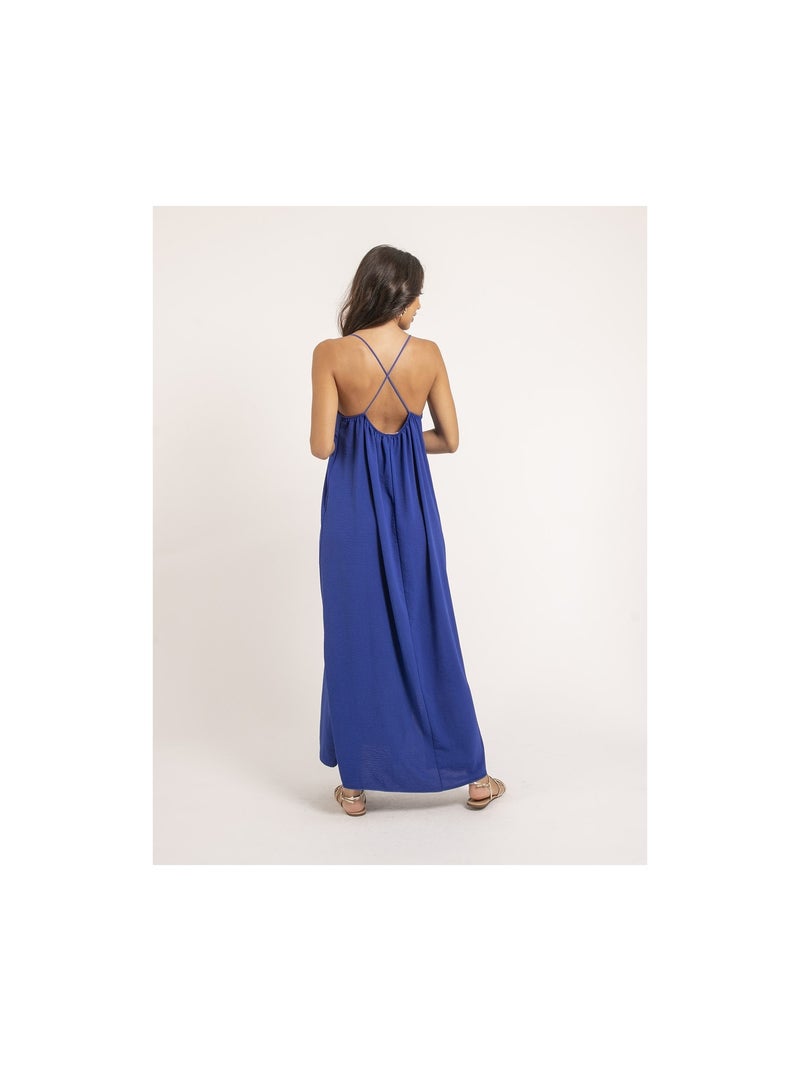 Robe longue à bretelles IGGY Bleu roi - Kiabi