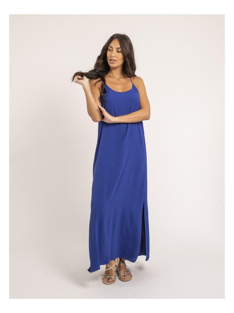 Robe longue à bretelles IGGY Bleu roi - Kiabi