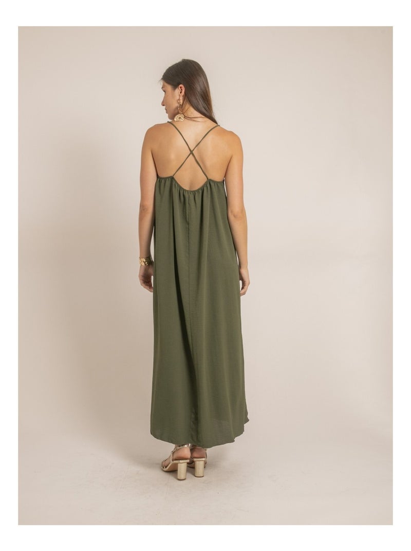 Robe longue à bretelles iggy Kaki - Kiabi