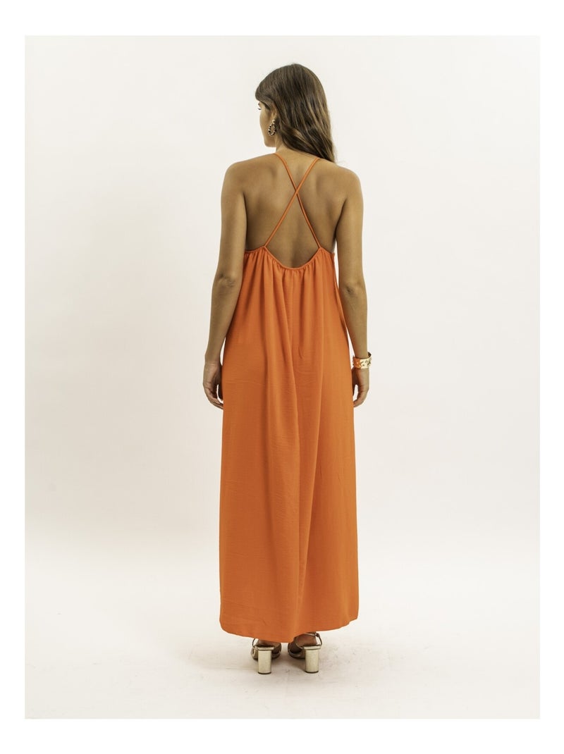 Robe longue à bretelles iggy Orange - Kiabi