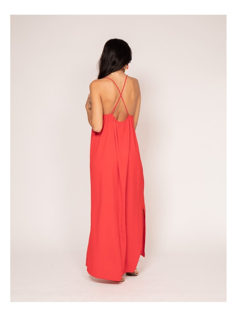 Robe longue à bretelles IGGY Rouge - Kiabi