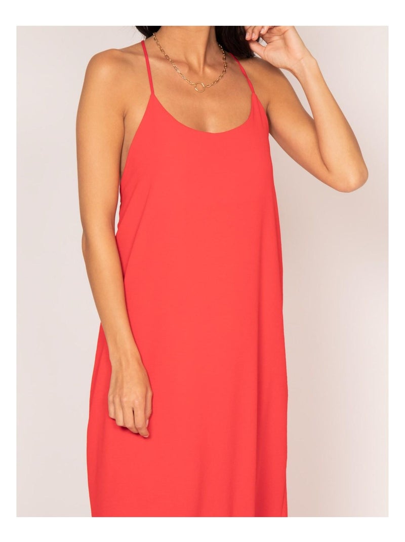 Robe longue à bretelles IGGY Rouge - Kiabi