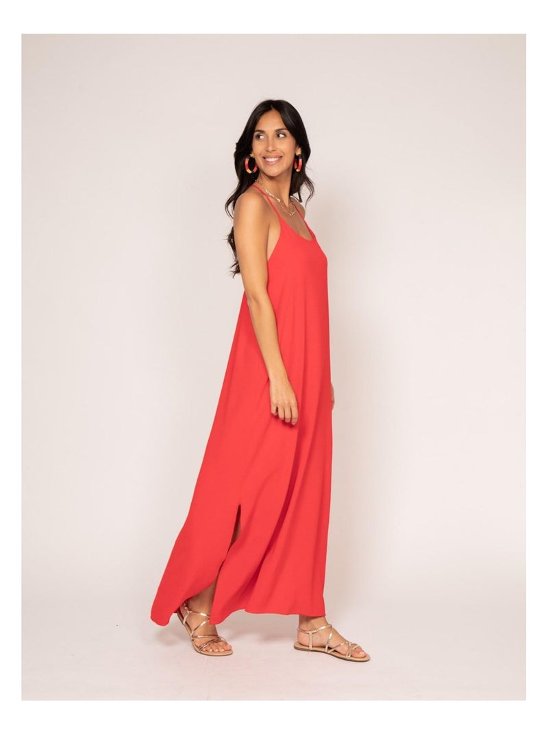 Robe longue à bretelles IGGY Rouge - Kiabi