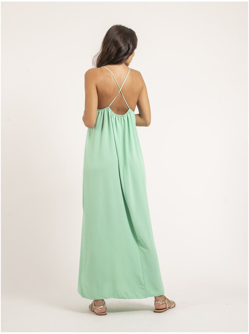 Robe longue à bretelles iggy Vert - Kiabi